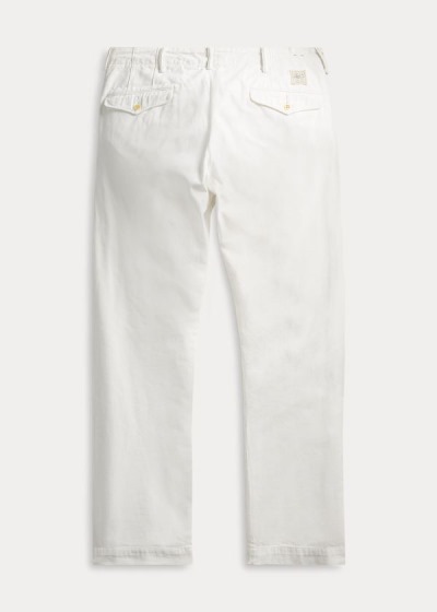 Pantalones Chinos Ralph Lauren Hombre Blancos - Cotton Stonewashed - LDYMC6820